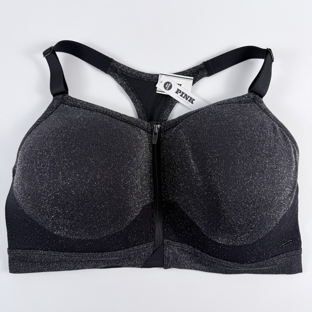 Victoria's Secret PINK Seamless AirFront Close High Support Bling Sports Bra XXL